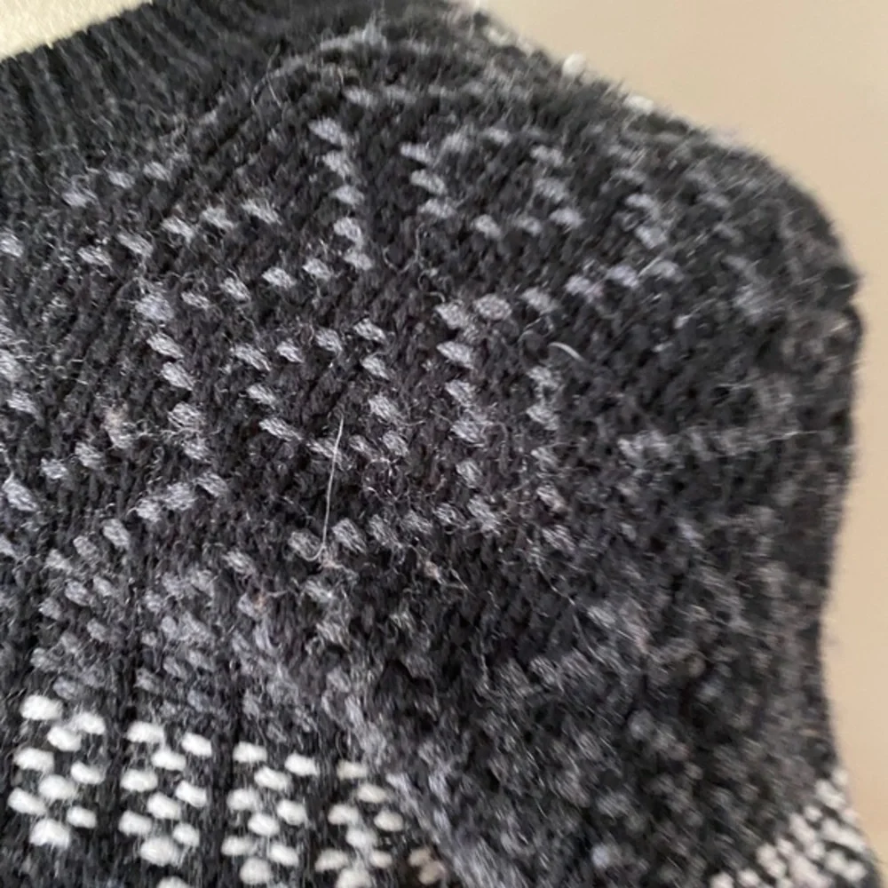 J. Crew Mixed-Stitch Blanket Sweater Black White